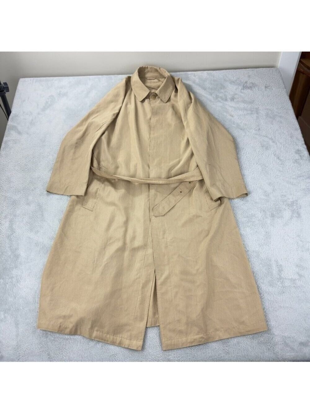 Vintage Herno Conferioni do Lusso Tan Trench Coat Men's Size 54 EU Made Italy